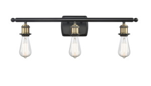 Bare Bulb - 3 Light - 26 inch - Black Antique Brass - Bath Vanity Light (516-3W-BAB-LED)