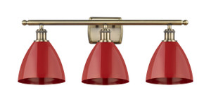 Plymouth - 3 Light - 28 inch - Antique Brass - Bath Vanity Light (516-3W-AB-MBD-75-RD)