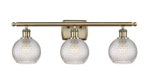 Athens - 3 Light - 26 inch - Antique Brass - Bath Vanity Light (516-3W-AB-G122C-6CL)