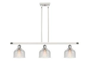 Dayton - 3 Light - 36 inch - White Polished Chrome - Cord hung - Island Light (516-3I-WPC-G412-LED)