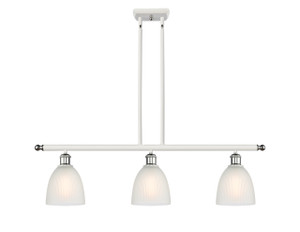 Castile - 3 Light - 36 inch - White Polished Chrome - Cord hung - Island Light (516-3I-WPC-G381-LED)