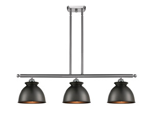 Adirondack - 3 Light - 36 inch - Brushed Satin Nickel - Cord hung - Island Light (516-3I-SN-M14-BK) Adirondack - 3 Light - 36 inch - Brushed Satin Nickel - Cord hung - Island Light (516-3I-SN-M14-BK)