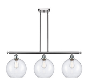 Athens - 3 Light - 37 inch - Brushed Satin Nickel - Stem Hung - Island Light (516-3I-SN-G124-10)
