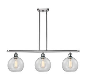 Athens - 3 Light - 36 inch - Brushed Satin Nickel - Cord hung - Island Light (516-3I-SN-G122-8-LED)