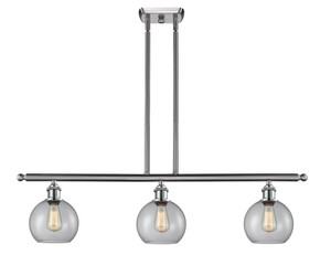 Athens - 3 Light - 38 inch - Brushed Satin Nickel - Stem Hung - Island Light (516-3I-SN-G122-12)