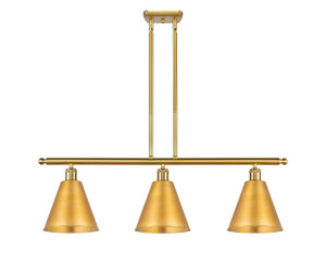 Berkshire - 3 Light - 36 inch - Satin Gold - Cord hung - Island Light (516-3I-SG-MBC-8-SG)