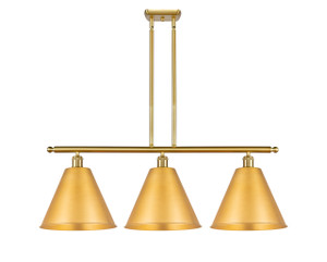 Berkshire - 3 Light - 39 inch - Satin Gold - Cord hung - Island Light (516-3I-SG-MBC-12-SG-LED)
