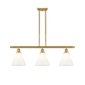 Berkshire - 3 Light - 36 inch - Satin Gold - Cord hung - Island Light (516-3I-SG-GBC-81-LED)
