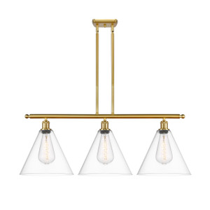 Berkshire - 3 Light - 39 inch - Satin Gold - Cord hung - Island Light (516-3I-SG-GBC-122-LED)