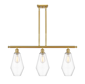 Cindyrella - 3 Light - 36 inch - Satin Gold - Cord hung - Island Light (516-3I-SG-G652-7-LED)