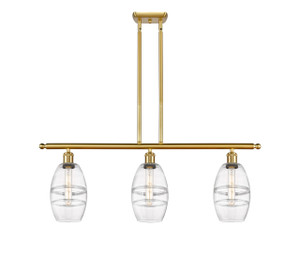 Vaz - 3 Light - 36 inch - Satin Gold - Cord hung - Island Light (516-3I-SG-G557-6CL)