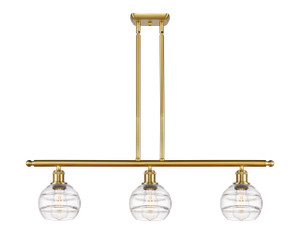 Rochester - 3 Light - 36 inch - Satin Gold - Cord hung - Island Light (516-3I-SG-G556-6CL)