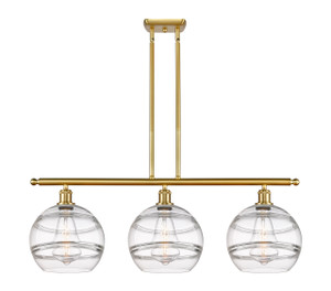 Rochester - 3 Light - 37 inch - Satin Gold - Cord hung - Island Light (516-3I-SG-G556-10CL)