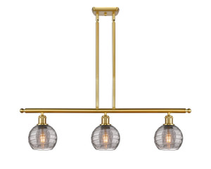 Athens Deco Swirl - 3 Light - 36 inch - Satin Gold - Cord hung - Island Light (516-3I-SG-G1213-6SM)