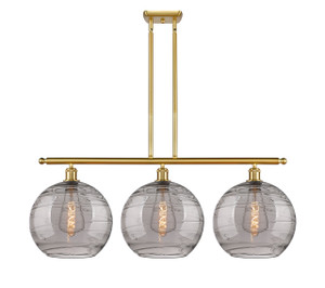 Athens Deco Swirl - 3 Light - 39 inch - Satin Gold - Cord hung - Island Light (516-3I-SG-G1213-12SM)