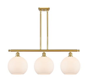 Athens - 3 Light - 37 inch - Satin Gold - Stem Hung - Island Light (516-3I-SG-G121-10)