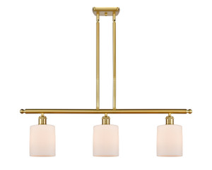 Cobbleskill - 3 Light - 36 inch - Satin Gold - Cord hung - Island Light (516-3I-SG-G111-LED)