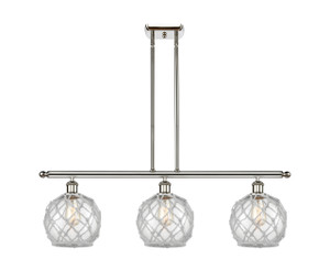 Farmhouse Rope - 3 Light - 36 inch - Polished Nickel - Cord hung - Island Light (516-3I-PN-G122-8RW-LED)