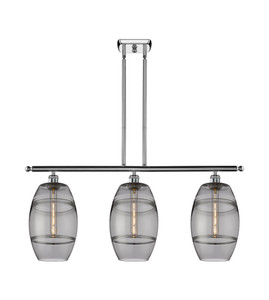 Vaz - 3 Light - 36 inch - Polished Chrome - Cord hung - Island Light (516-3I-PC-G557-8SM)