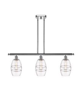Vaz - 3 Light - 36 inch - Polished Chrome - Cord hung - Island Light (516-3I-PC-G557-6CL)