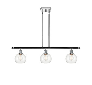 Athens - 3 Light - 36 inch - Polished Chrome - Cord hung - Island Light (516-3I-PC-G122-6-LED)