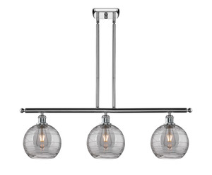 Athens Deco Swirl - 3 Light - 36 inch - Polished Chrome - Cord hung - Island Light (516-3I-PC-G1213-8SM)