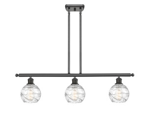 Athens Deco Swirl - 3 Light - 36 inch - Oil Rubbed Bronze - Cord hung - Island Light (516-3I-OB-G1213-6-LED)