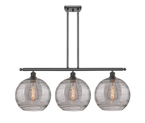 Athens Deco Swirl - 3 Light - 39 inch - Oil Rubbed Bronze - Cord hung - Island Light (516-3I-OB-G1213-12SM)