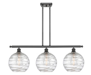 Athens Deco Swirl - 3 Light - 37 inch - Oil Rubbed Bronze - Cord hung - Island Light (516-3I-OB-G1213-10)