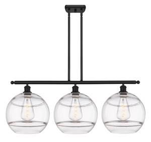 Rochester - 3 Light - 39 inch - Matte Black - Cord hung - Island Light (516-3I-BK-G556-12CL)