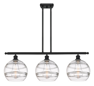 Rochester - 3 Light - 37 inch - Matte Black - Cord hung - Island Light (516-3I-BK-G556-10CL)