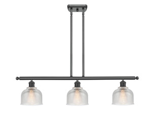 Dayton - 3 Light - 36 inch - Matte Black - Cord hung - Island Light (516-3I-BK-G412)
