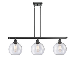Athens - 3 Light - 36 inch - Matte Black - Cord hung - Island Light (516-3I-BK-G124-8-LED)