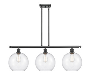 Athens - 3 Light - 37 inch - Matte Black - Stem Hung - Island Light (516-3I-BK-G124-10)