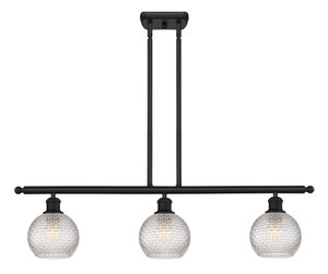 Athens - 3 Light - 36 inch - Matte Black - Cord hung - Island Light (516-3I-BK-G122C-6CL)