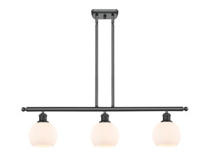 Athens - 3 Light - 36 inch - Matte Black - Cord hung - Island Light (516-3I-BK-G121-6)