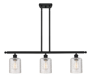 Cobbleskill - 3 Light - 36 inch - Matte Black - Cord hung - Island Light (516-3I-BK-G112C-5CL)