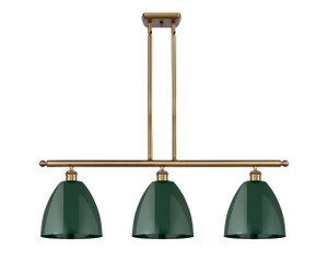 Plymouth - 3 Light - 36 inch - Brushed Brass - Cord hung - Island Light (516-3I-BB-MBD-9-GR-LED)