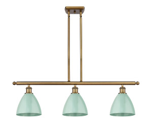 Plymouth - 3 Light - 36 inch - Brushed Brass - Cord hung - Island Light (516-3I-BB-MBD-75-SF)