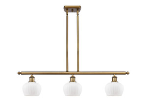 Fenton - 3 Light - 36 inch - Brushed Brass - Cord hung - Island Light (516-3I-BB-G91)