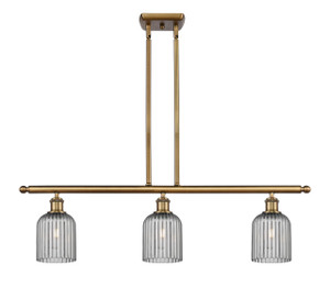 Bridal Veil - 3 Light - 36 inch - Brushed Brass - Cord hung - Island Light (516-3I-BB-G559-5SM)