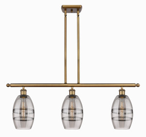 Vaz - 3 Light - 36 inch - Brushed Brass - Cord hung - Island Light (516-3I-BB-G557-6SM)