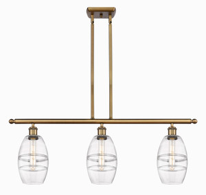 Vaz - 3 Light - 36 inch - Brushed Brass - Cord hung - Island Light (516-3I-BB-G557-6CL)