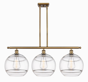 Rochester - 3 Light - 39 inch - Brushed Brass - Cord hung - Island Light (516-3I-BB-G556-12CL)