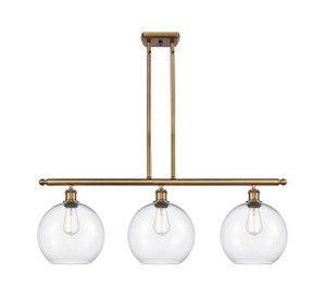 Athens - 3 Light - 37 inch - Brushed Brass - Stem Hung - Island Light (516-3I-BB-G122-10)