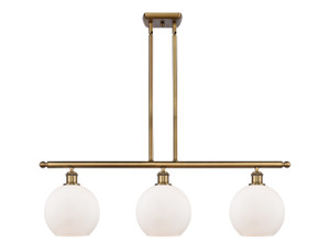 Athens - 3 Light - 36 inch - Brushed Brass - Cord hung - Island Light (516-3I-BB-G121)