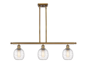 Belfast - 3 Light - 36 inch - Brushed Brass - Cord hung - Island Light (516-3I-BB-G1013-LED)