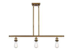 Bare Bulb - 3 Light - 36 inch - Brushed Brass - Cord hung - Island Light (516-3I-BB)