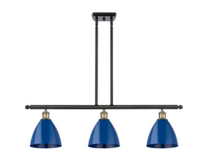 Plymouth - 3 Light - 36 inch - Black Antique Brass - Cord hung - Island Light (516-3I-BAB-MBD-75-BL-LED)