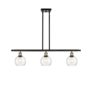 Athens - 3 Light - 36 inch - Black Antique Brass - Cord hung - Island Light (516-3I-BAB-G124-6-LED)